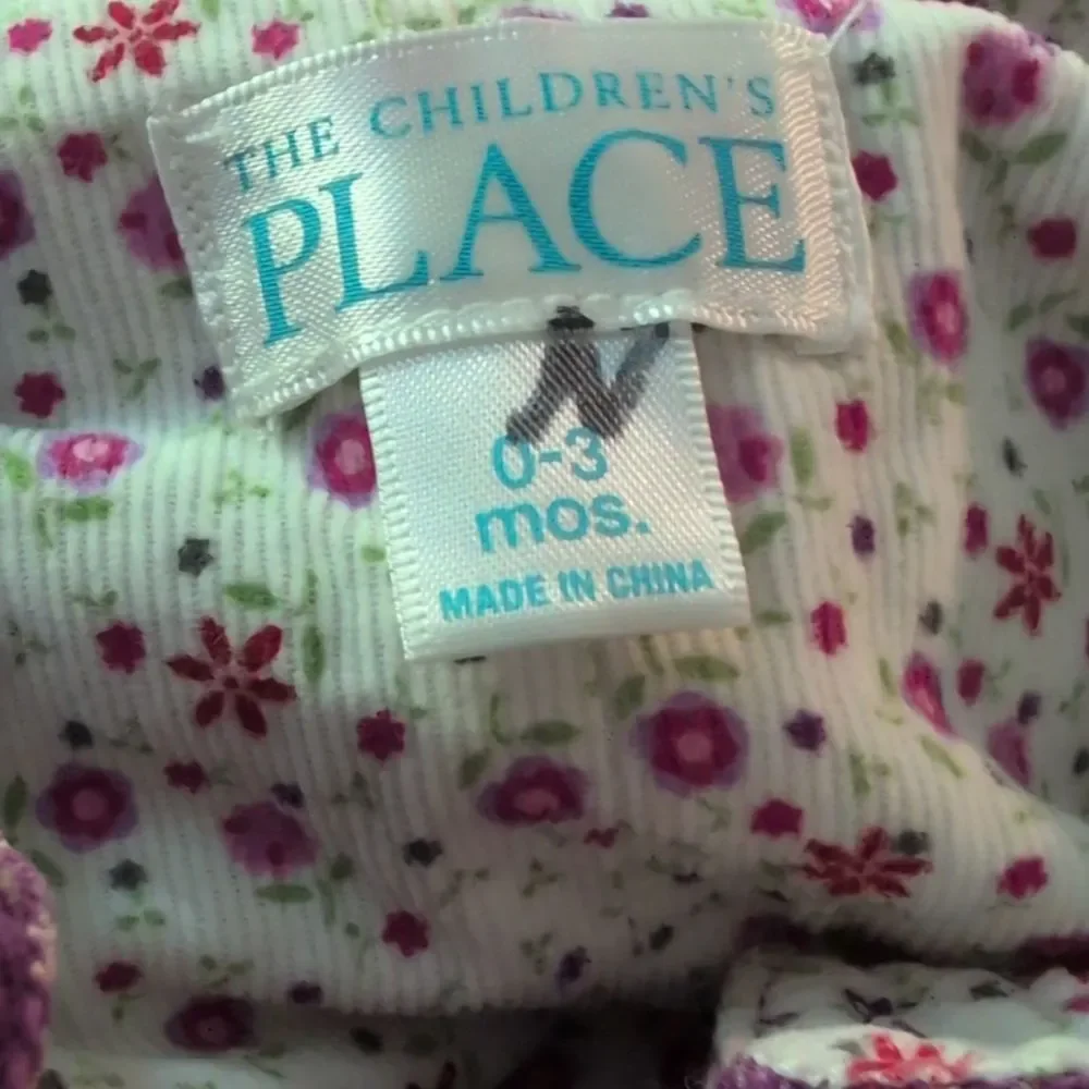Y2k Children's Place Purple Floral Print‎ Corduroy Infant Girl Romper